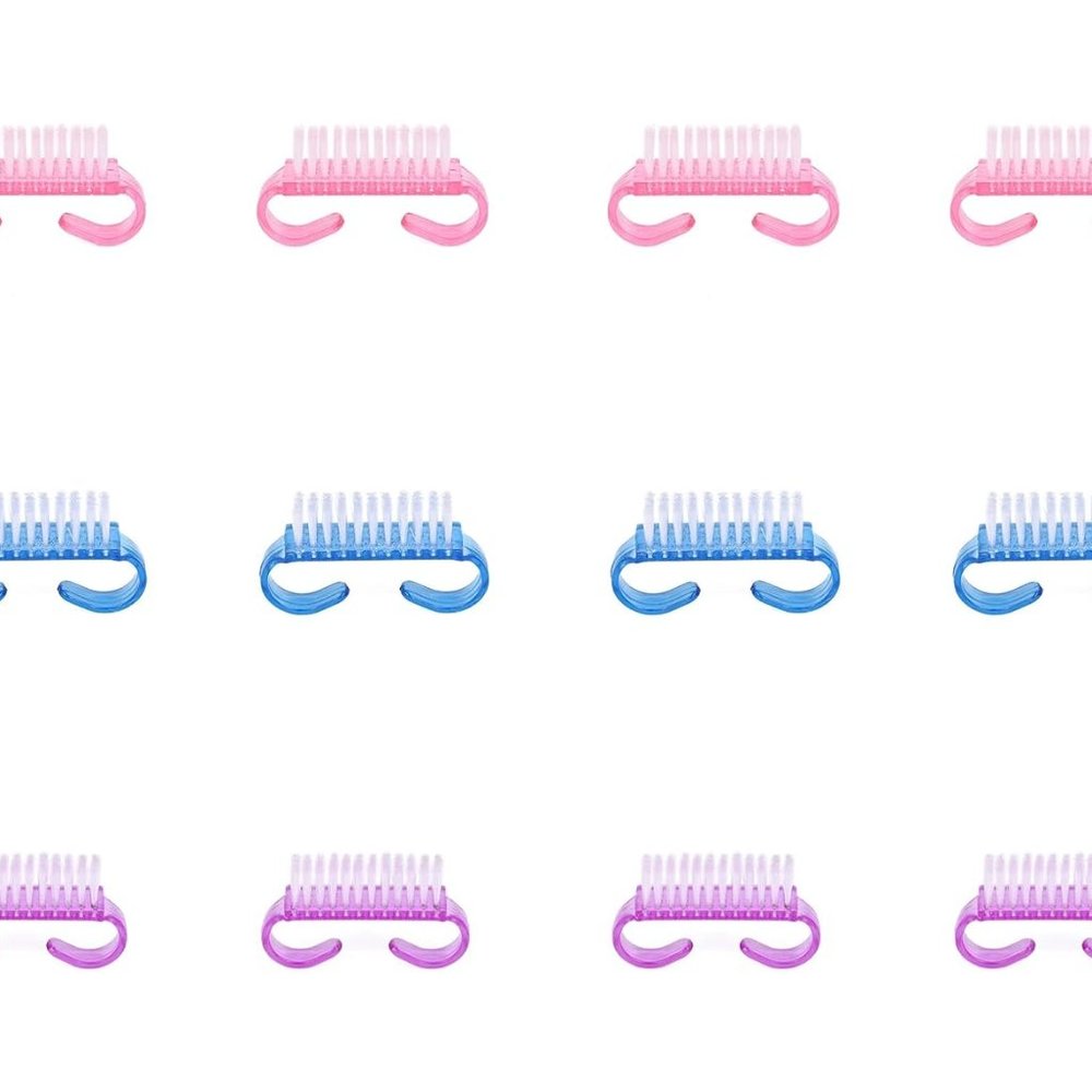12-Pack Handle Grip Nail Brush(assorted color)